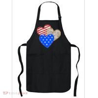 Patriotic Leopard Print Stars And Stripes Hearts Apron thumb 0