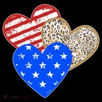 Patriotic Leopard Print Stars And Stripes Hearts Sweatshirt thumb 3