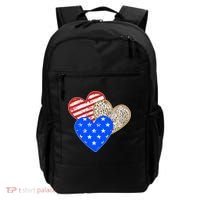 Patriotic Leopard Print Stars And Stripes Hearts Backpack thumb 0