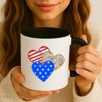 Patriotic Leopard Print Stars And Stripes Hearts Coffee Mug thumb 3