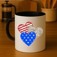 Patriotic Leopard Print Stars And Stripes Hearts Coffee Mug thumb 4