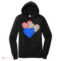 Patriotic Leopard Print Stars And Stripes Hearts Women's Hoodie thumb 0