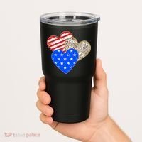 Patriotic Leopard Print Stars And Stripes Hearts Tumbler thumb 2