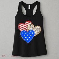 Patriotic Leopard Print Stars And Stripes Hearts Women's Tank Top thumb 3