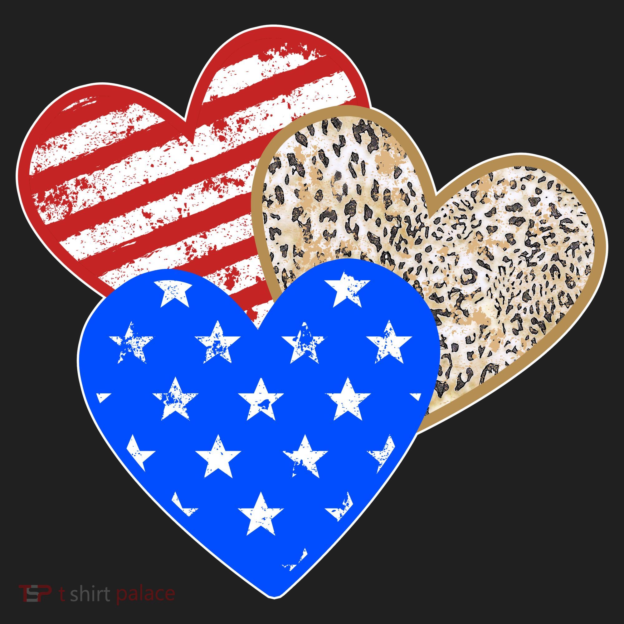 Patriotic Leopard Print Stars And Stripes Hearts Hat
