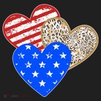 Patriotic Leopard Print Stars And Stripes Hearts Golf Towel thumb 3