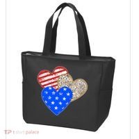 Patriotic Leopard Print Stars And Stripes Hearts Tote Bag thumb 3
