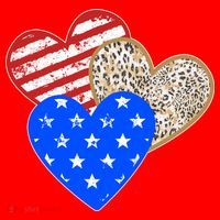 Patriotic Leopard Print Stars And Stripes Hearts Santa Hat thumb 1