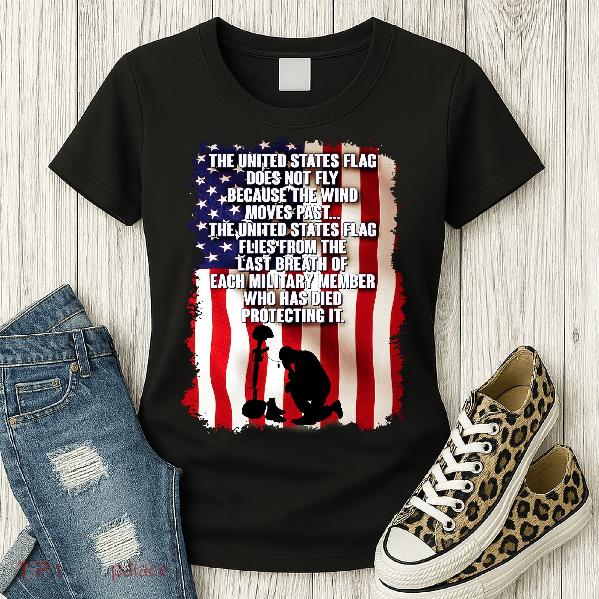 Patriotic Memorial Day United States Flag Women's T-Shirt