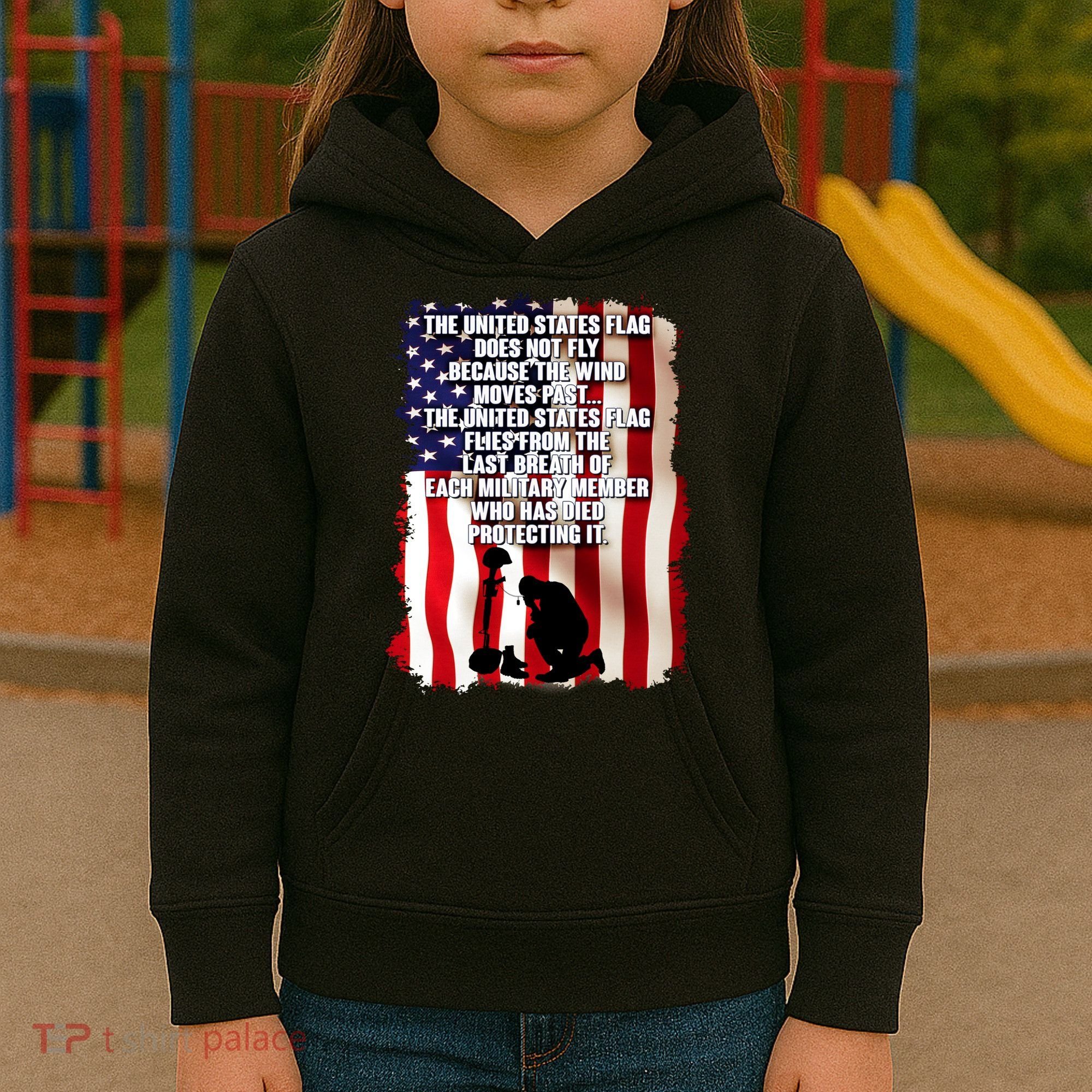 Patriotic Memorial Day United States Flag Kids Hoodie
