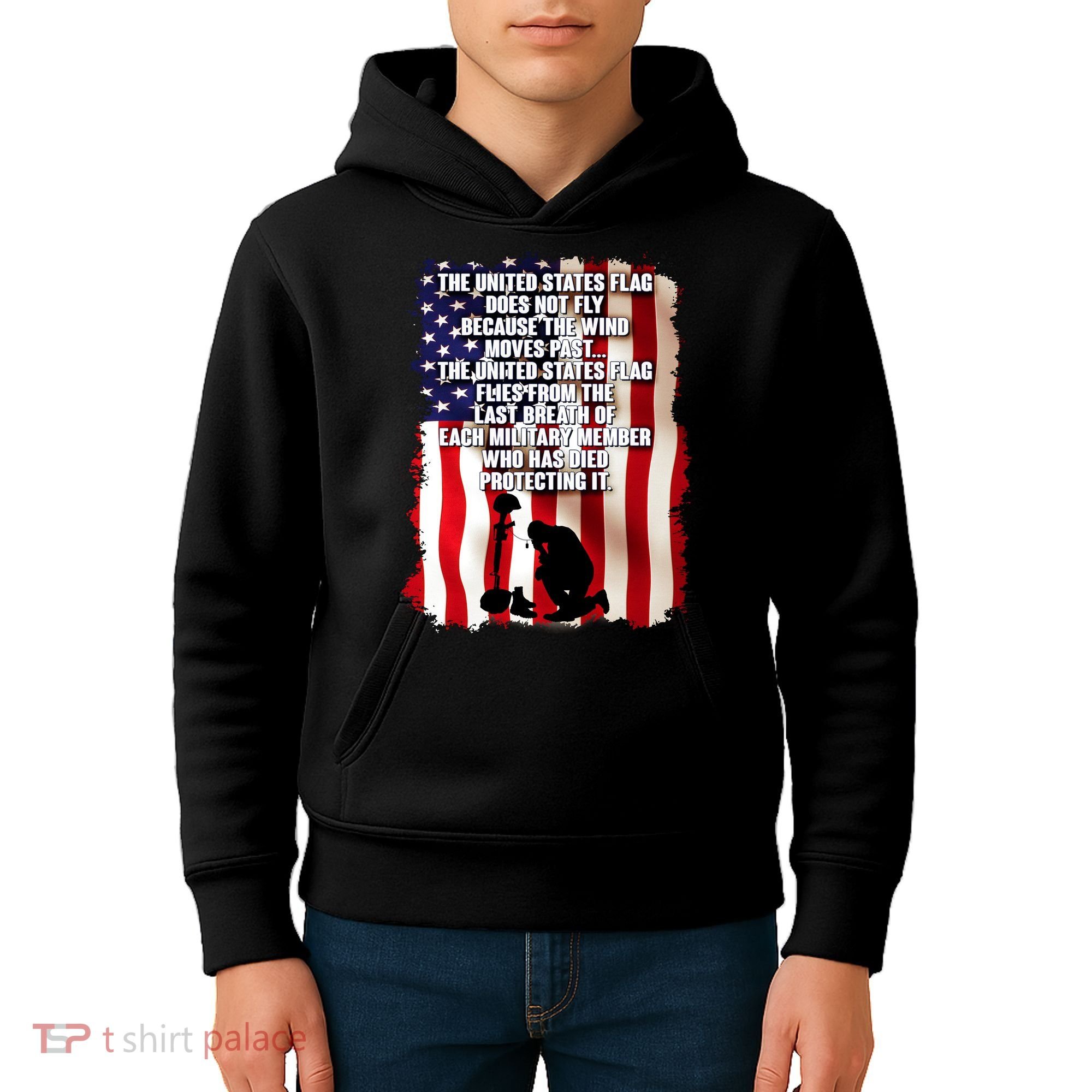 Patriotic Memorial Day United States Flag Kids Hoodie