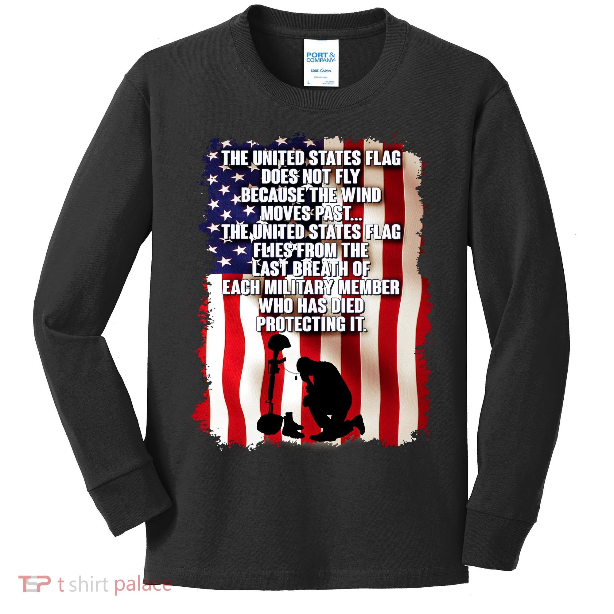 Patriotic Memorial Day United States Flag Kids Long Sleeve Shirt