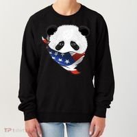 Patriotic Panda American Bandanna Flag Women's Sweatshirt thumb 0