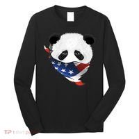 Patriotic Panda American Bandanna Flag Long Sleeve Shirt thumb 0
