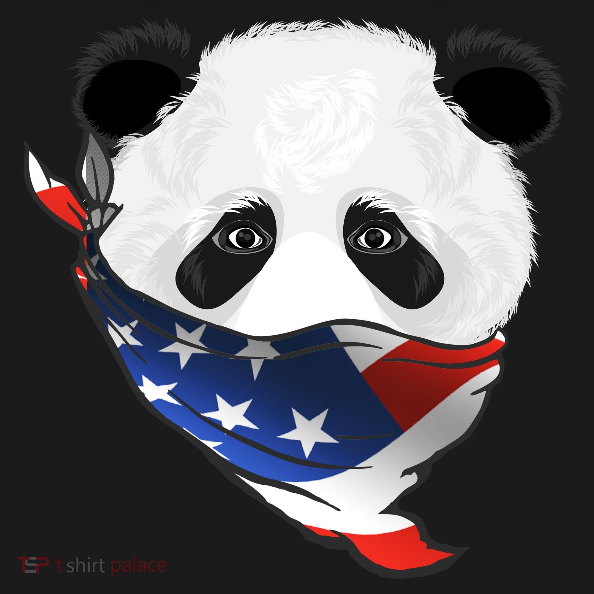 Patriotic Panda American Bandanna Flag Long Sleeve Shirt