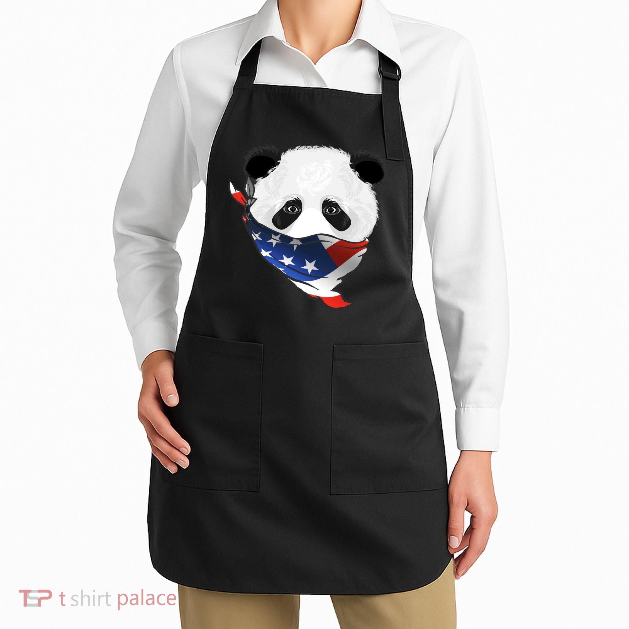 Patriotic Panda American Bandanna Flag Apron