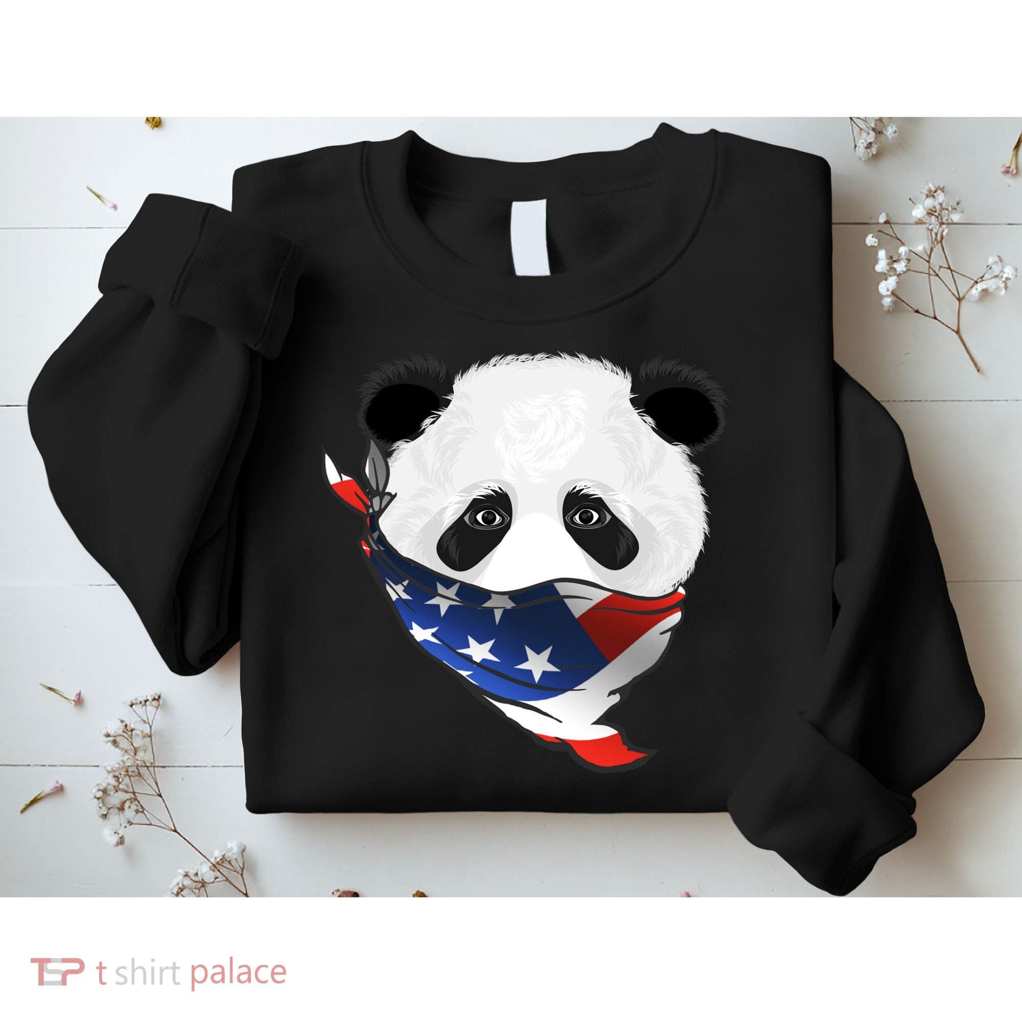 Patriotic Panda American Bandanna Flag Sweatshirt