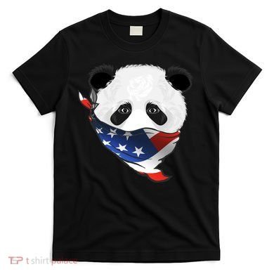 Patriotic Panda American Bandanna Flag T-Shirt