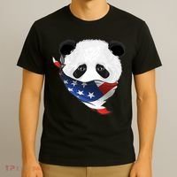 Patriotic Panda American Bandanna Flag T-Shirt thumb 3