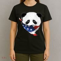 Patriotic Panda American Bandanna Flag T-Shirt thumb 4