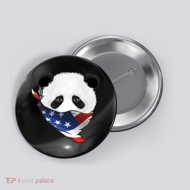 Patriotic Panda American Bandanna Flag Button