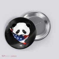 Patriotic Panda American Bandanna Flag Button thumb 0