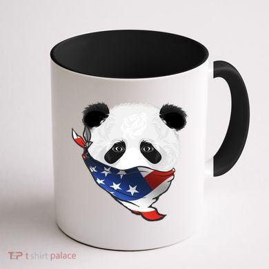 Patriotic Panda American Bandanna Flag Coffee Mug back