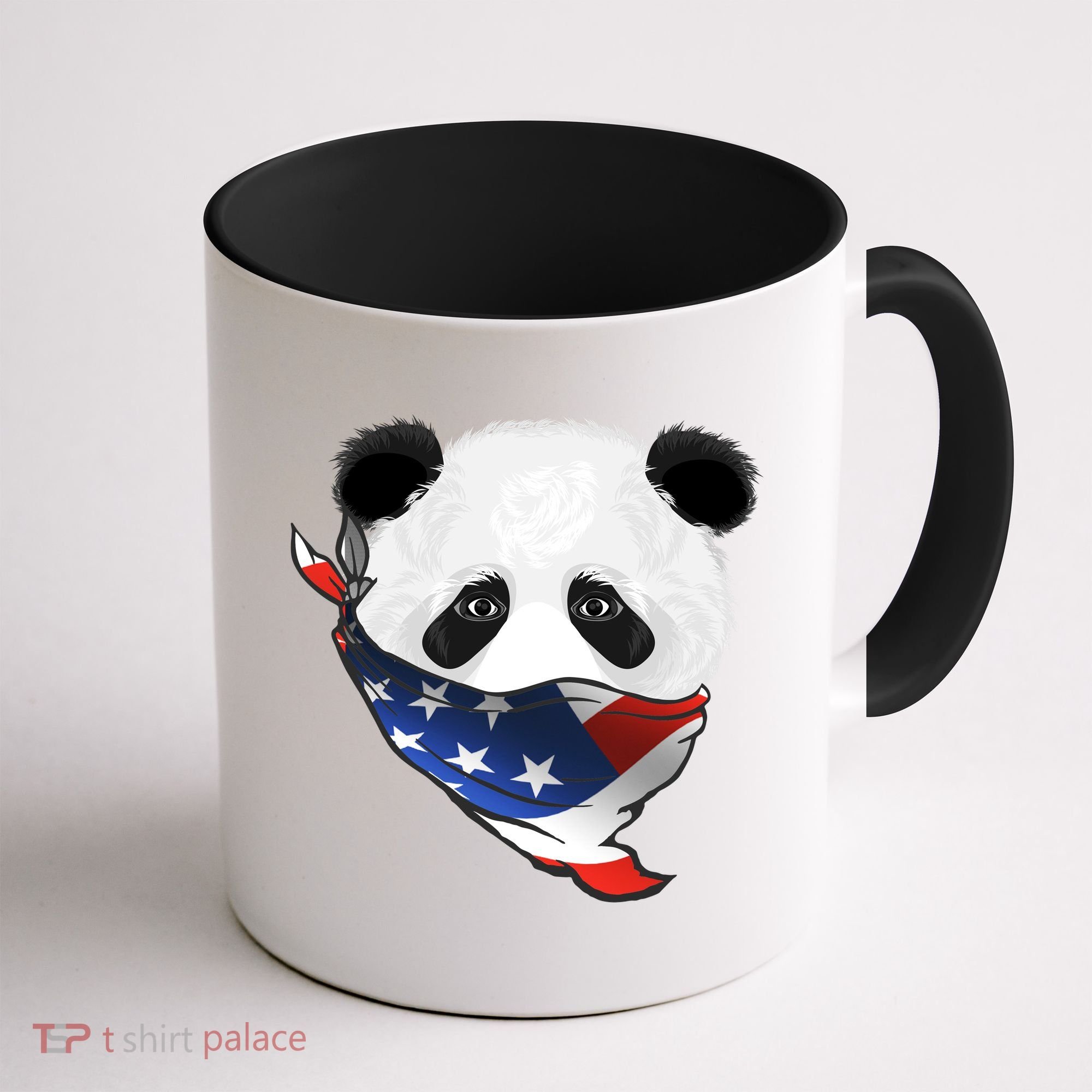 Patriotic Panda American Bandanna Flag Coffee Mug