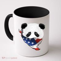 Patriotic Panda American Bandanna Flag Coffee Mug thumb 0