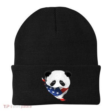 Patriotic Panda American Bandanna Flag Beanie