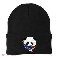 Patriotic Panda American Bandanna Flag Beanie thumb 0