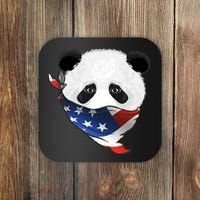 Patriotic Panda American Bandanna Flag Coaster thumb 0