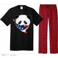 Patriotic Panda American Bandanna Flag Pajama Set thumb 0