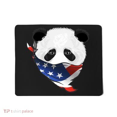Patriotic Panda American Bandanna Flag Mousepad
