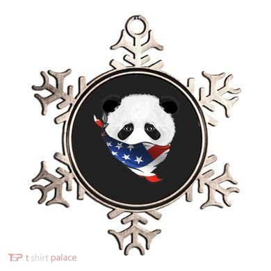 Patriotic Panda American Bandanna Flag Ornament