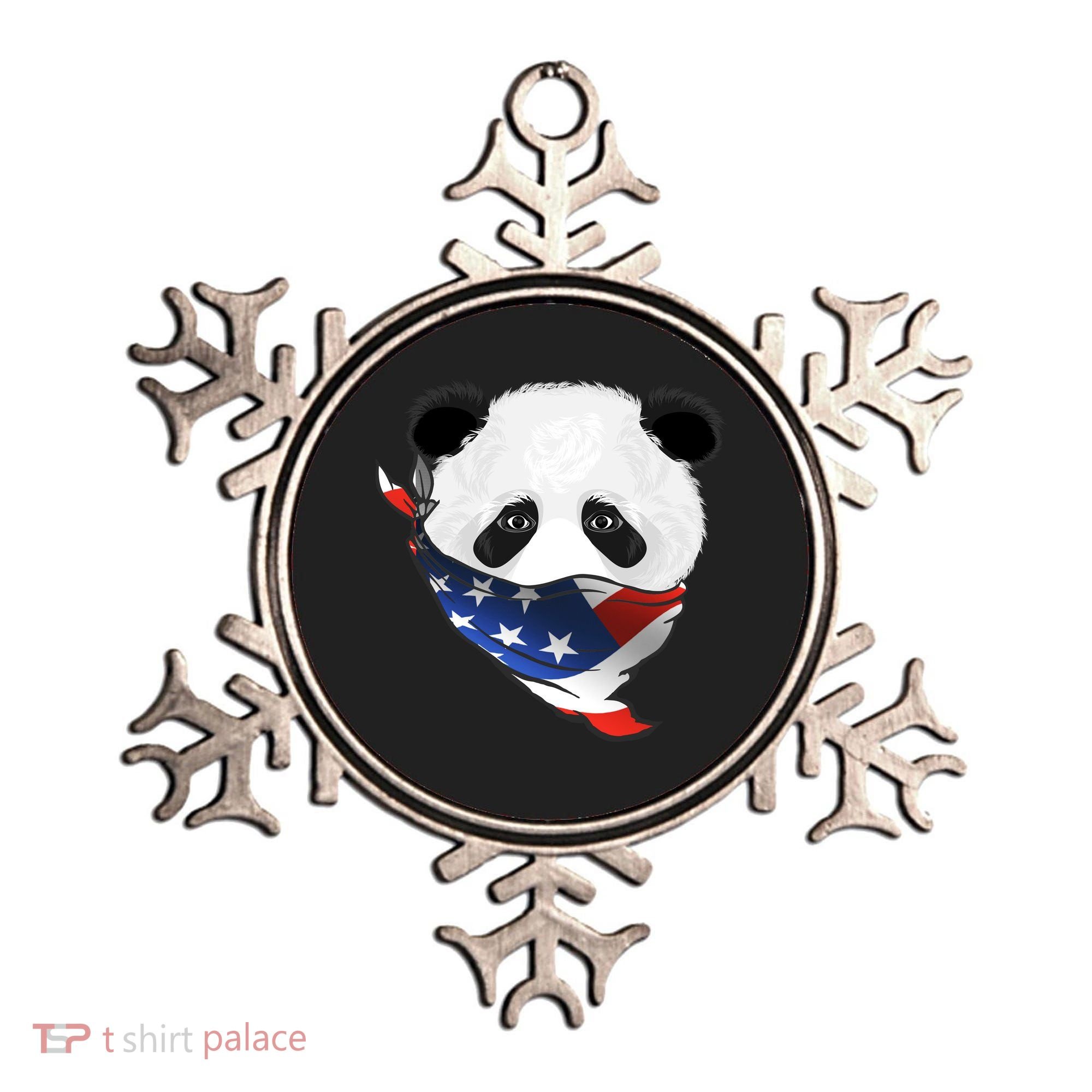 Patriotic Panda American Bandanna Flag Ornament