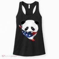Patriotic Panda American Bandanna Flag Women's Tank Top thumb 0