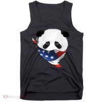 Patriotic Panda American Bandanna Flag Tank Top thumb 0
