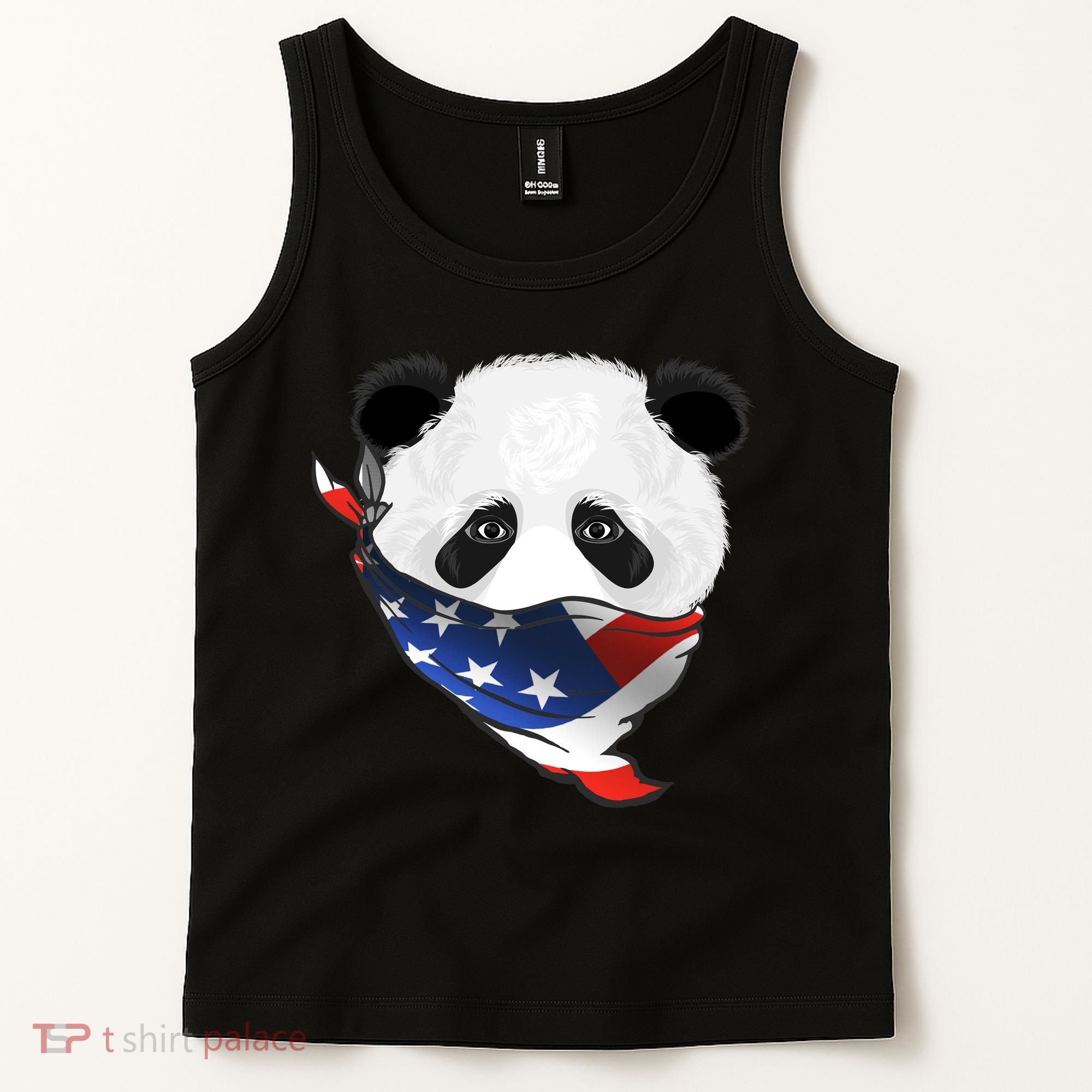Patriotic Panda American Bandanna Flag Tank Top