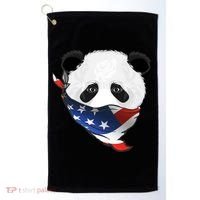 Patriotic Panda American Bandanna Flag Golf Towel thumb 0