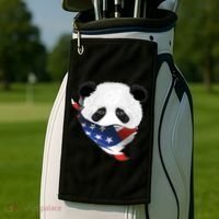 Patriotic Panda American Bandanna Flag Golf Towel thumb 2