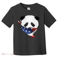 Patriotic Panda American Bandanna Flag Toddler T-Shirt thumb 0