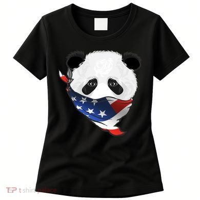 Patriotic Panda American Bandanna Flag Women's T-Shirt