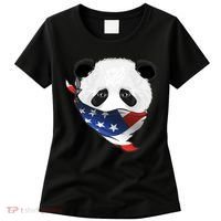 Patriotic Panda American Bandanna Flag Women's T-Shirt thumb 0