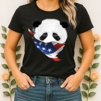 Patriotic Panda American Bandanna Flag Women's T-Shirt thumb 2