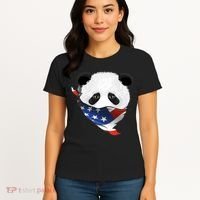Patriotic Panda American Bandanna Flag Women's T-Shirt thumb 4