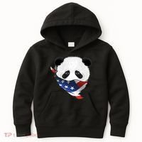 Patriotic Panda American Bandanna Flag Kids Hoodie thumb 0