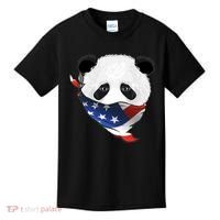 Patriotic Panda American Bandanna Flag Kids T-Shirt thumb 0