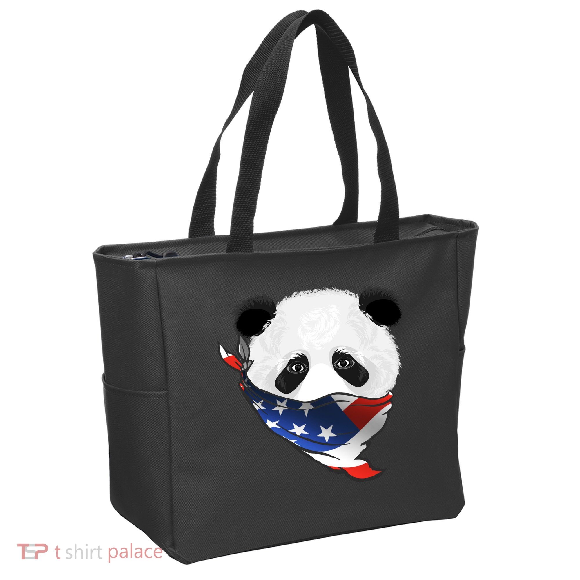 Patriotic Panda American Bandanna Flag Tote Bag
