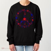 Patriotic Peace Sign Stars Women's Sweatshirt thumb 0